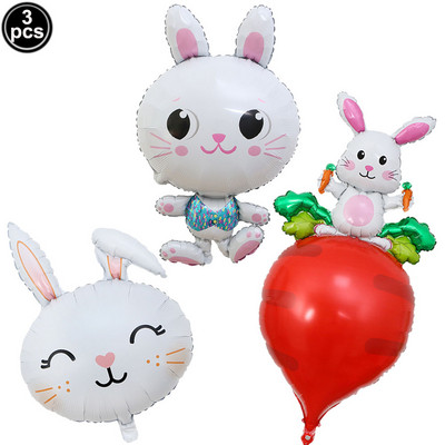 3 buc. Baloane de Paște cu iepure drăguț Baloane în formă de iepuraș alb