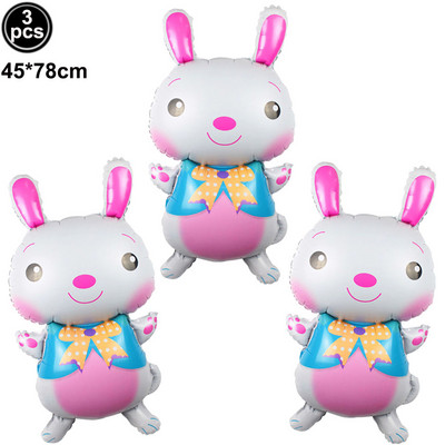 3 buc. Baloane de Paște cu iepure drăguț Baloane în formă de iepuraș alb