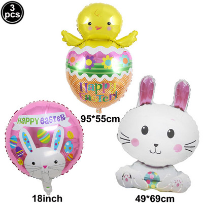 3 buc. Baloane de Paște cu iepure drăguț Baloane în formă de iepuraș alb