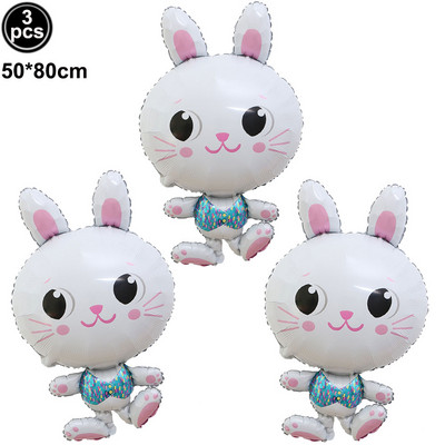 3 buc. Baloane de Paște cu iepure drăguț Baloane în formă de iepuraș alb