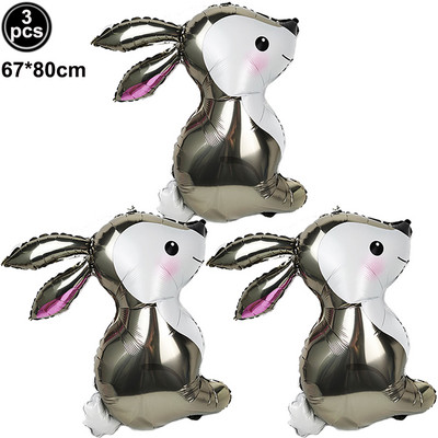 3 buc. Baloane de Paște cu iepure drăguț Baloane în formă de iepuraș alb