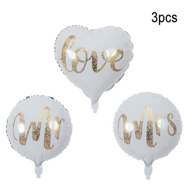 Mr&Mrs LOVE Balons Rose Gold Dimanta Gredzens Folija Baloni Ballīšu Dekorācijas Komplekts Kāzu Valentīna diena Kāzu duša Rotaļlietas Globos