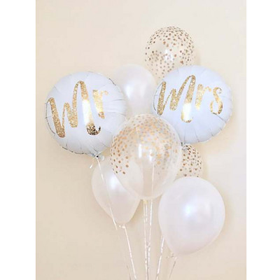Mr&Mrs LOVE Balons Rose Gold Dimanta Gredzens Folija Baloni Ballīšu Dekorācijas Komplekts Kāzu Valentīna diena Kāzu duša Rotaļlietas Globos