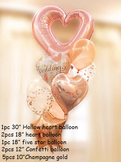 Mr&Mrs LOVE Balons Rose Gold Dimanta Gredzens Folija Baloni Ballīšu Dekorācijas Komplekts Kāzu Valentīna diena Kāzu duša Rotaļlietas Globos