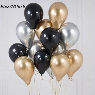 18db/szett metál arany ezüst fehér ballon születésnapi konfetti golyók léghélium ballon ramadán otthoni ünnepi parti kellékek