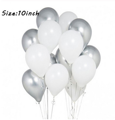 18db/szett metál arany ezüst fehér ballon születésnapi konfetti golyók léghélium ballon ramadán otthoni ünnepi parti kellékek