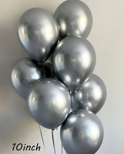 18db/szett metál arany ezüst fehér ballon születésnapi konfetti golyók léghélium ballon ramadán otthoni ünnepi parti kellékek