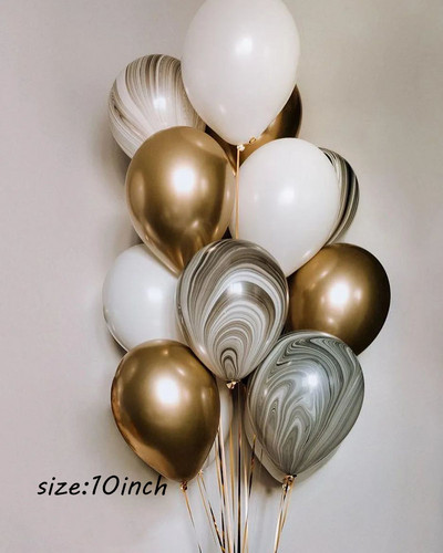 18db/szett metál arany ezüst fehér ballon születésnapi konfetti golyók léghélium ballon ramadán otthoni ünnepi parti kellékek