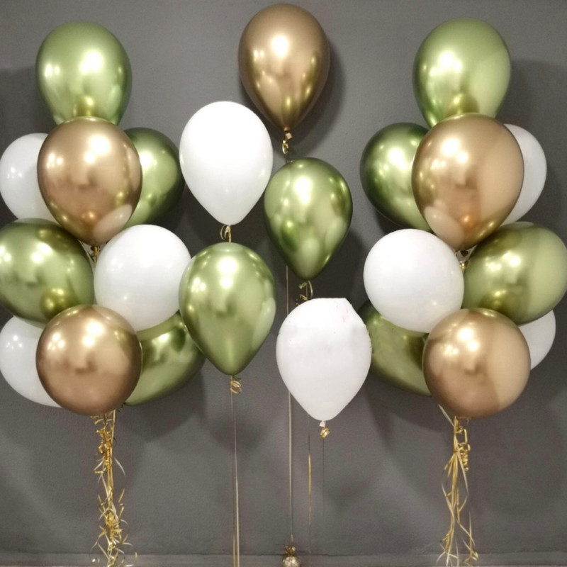 18db/szett metál arany ezüst fehér ballon születésnapi konfetti golyók léghélium ballon ramadán otthoni ünnepi parti kellékek