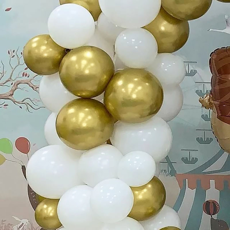 18db/szett metál arany ezüst fehér ballon születésnapi konfetti golyók léghélium ballon ramadán otthoni ünnepi parti kellékek