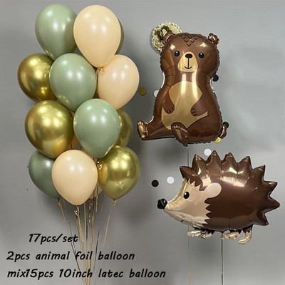 1σετ Μεγάλο μπαλόνι από ελάφι ζούγκλας για ενήλικες Παιδιά Διακόσμηση γενεθλίων Μπαλόνι με ζώα Baby Shower Safari Decor Supplies Globos