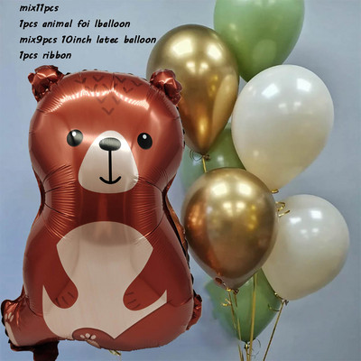 1σετ Μεγάλο μπαλόνι από ελάφι ζούγκλας για ενήλικες Παιδιά Διακόσμηση γενεθλίων Μπαλόνι με ζώα Baby Shower Safari Decor Supplies Globos