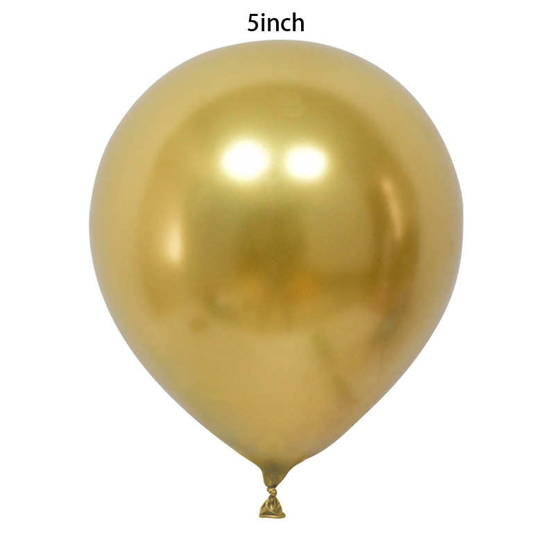 50 gab 5 collu zelta hroma metālisks lateksa balons Daudz laimes dzimšanas dienā kāzu ballītes balonu dekorēšanai bērnu dušas dekorēšanas piederumi