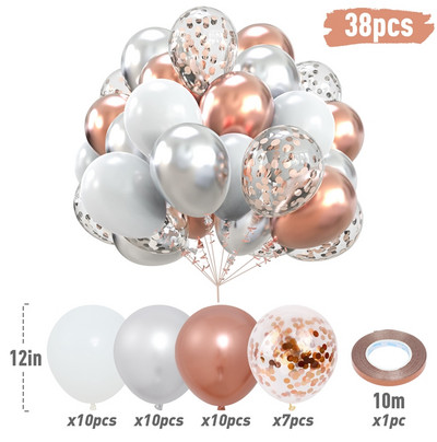 10/38 buc. Baloane confetti Macaron Balon din latex Decor pentru petrecere de aniversare pentru copii Aniversare de nunta Rechizite pentru petrecerea de bebeluși Globos