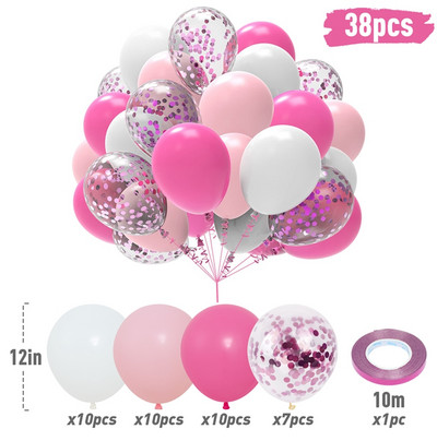 10/38 buc. Baloane confetti Macaron Balon din latex Decor pentru petrecere de aniversare pentru copii Aniversare de nunta Rechizite pentru petrecerea de bebeluși Globos