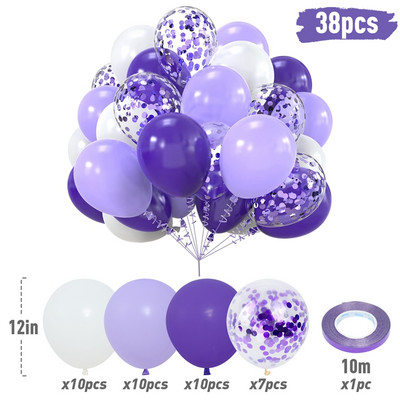 10/38 buc. Baloane confetti Macaron Balon din latex Decor pentru petrecere de aniversare pentru copii Aniversare de nunta Rechizite pentru petrecerea de bebeluși Globos