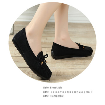 Ngouxm Γυναικεία Loafers Παπούτσια Butterfly Knot Suede Ballerina Flats Δερμάτινα Άνοιξη Φθινόπωρο Γλυκό casual lady Slip On Moccasins