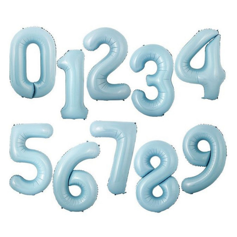 40 hüvelykes pasztell babakék rózsaszín fóliaszámú léggömb 1 2 3 4 5 6 7 8 9 születésnapi parti babaváró esküvői dekorációs fesztivál ballon