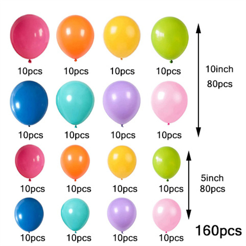 160 buc/lot 12/5 inch set de baloane din latex colorat balon cromat aniversare nunta ziua de nastere baby shower party decorare consumabile cadou