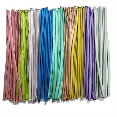 10/30/50/100db hosszú fényes fém csavart latex léggömbök varázslatos vastag csíkos fém színű felfújható gömbök születésnapi parti dekoráció