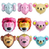 3D Leu Tigru Maimuță Baloane din folie Baby Shower Balon cu cap de animal 4D Nuntă Decoratiuni pentru petrecerea de naștere Jucării pentru copii Cadou Globos