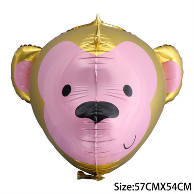 3D Leu Tigru Maimuță Baloane din folie Baby Shower Balon cu cap de animal 4D Nuntă Decoratiuni pentru petrecerea de naștere Jucării pentru copii Cadou Globos