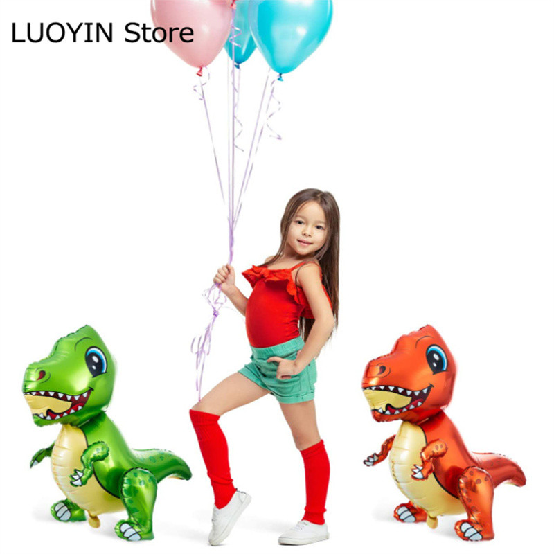 1 gab. Lieli 4D dinozauru folijas baloni pūķa ballīte dzimšanas dienas bērnu dušas dekorēšana džungļu dzīvnieki bērniem piederumi zēnu rotaļlietas gaisa globusi