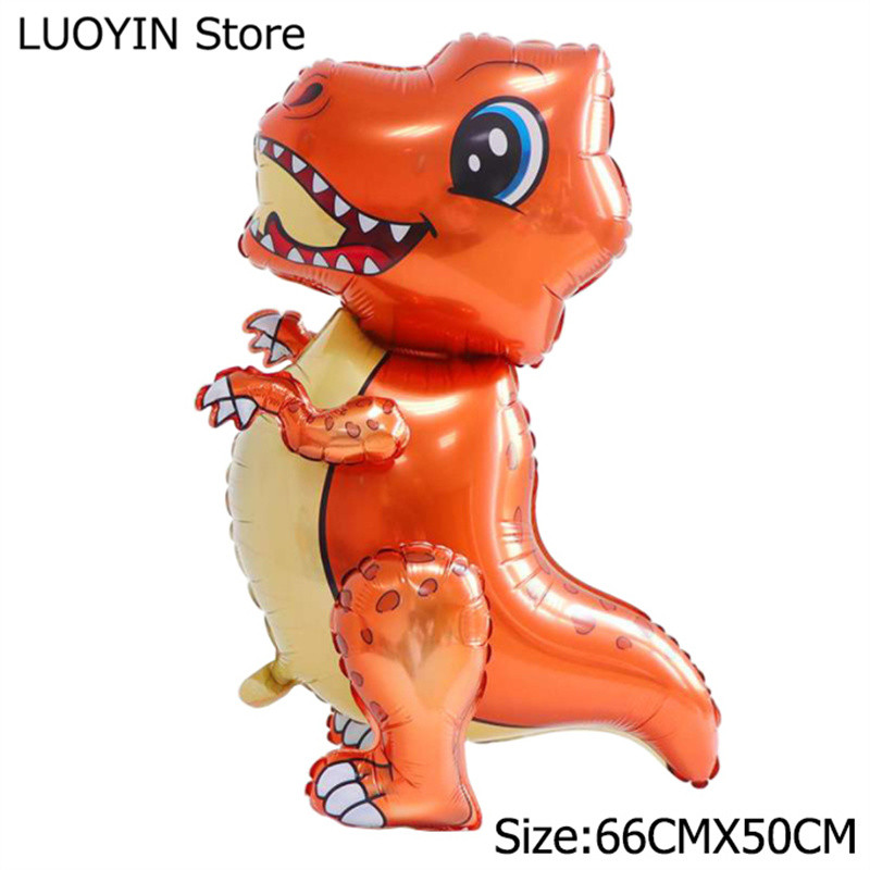 1 gab. Lieli 4D dinozauru folijas baloni pūķa ballīte dzimšanas dienas bērnu dušas dekorēšana džungļu dzīvnieki bērniem piederumi zēnu rotaļlietas gaisa globusi