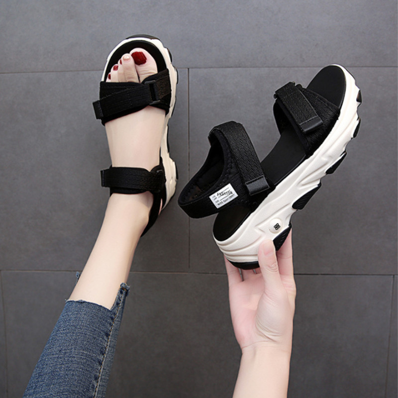 Sporta Sandales Sieviešu 2023 Vasaras Sandales Sieviešu Sponge Kurpes Sieviešu Kurpes Biezas Zoles Sieviešu Kurpes Sandales Pludmales Kurpes