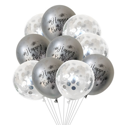 10gab 12 collu hroma metāla lateksa baloni daudz laimes dzimšanas dienā ar drukātu rakstu balons hēlija metāla globos dzimšanas dienas svinību dekorācijas