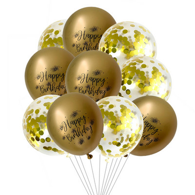 10gab 12 collu hroma metāla lateksa baloni daudz laimes dzimšanas dienā ar drukātu rakstu balons hēlija metāla globos dzimšanas dienas svinību dekorācijas
