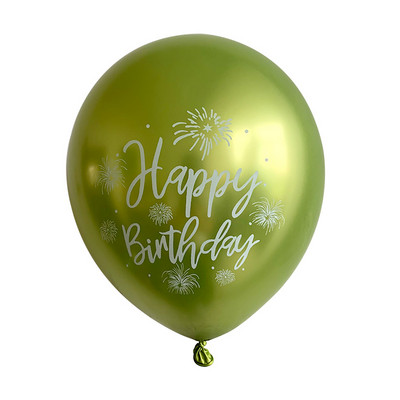 10gab 12 collu hroma metāla lateksa baloni daudz laimes dzimšanas dienā ar drukātu rakstu balons hēlija metāla globos dzimšanas dienas svinību dekorācijas