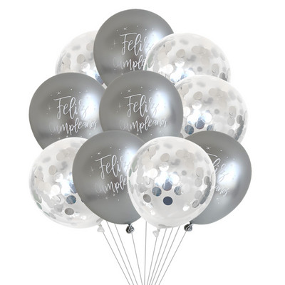 10gab 12 collu hroma metāla lateksa baloni daudz laimes dzimšanas dienā ar drukātu rakstu balons hēlija metāla globos dzimšanas dienas svinību dekorācijas