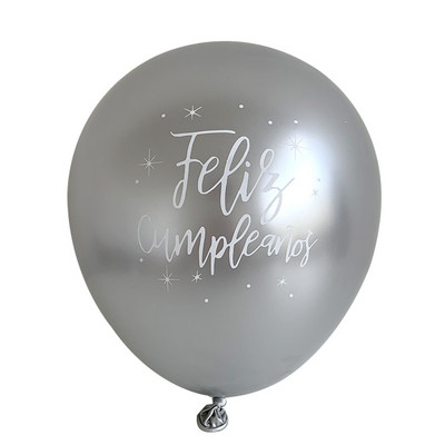 10gab 12 collu hroma metāla lateksa baloni daudz laimes dzimšanas dienā ar drukātu rakstu balons hēlija metāla globos dzimšanas dienas svinību dekorācijas