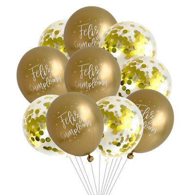 10gab 12 collu hroma metāla lateksa baloni daudz laimes dzimšanas dienā ar drukātu rakstu balons hēlija metāla globos dzimšanas dienas svinību dekorācijas