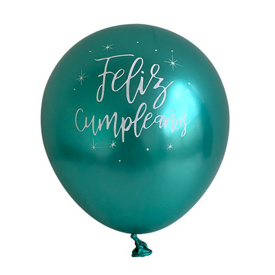 10gab 12 collu hroma metāla lateksa baloni daudz laimes dzimšanas dienā ar drukātu rakstu balons hēlija metāla globos dzimšanas dienas svinību dekorācijas