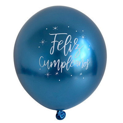 10gab 12 collu hroma metāla lateksa baloni daudz laimes dzimšanas dienā ar drukātu rakstu balons hēlija metāla globos dzimšanas dienas svinību dekorācijas