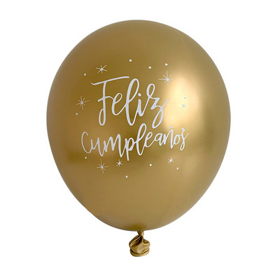 10gab 12 collu hroma metāla lateksa baloni daudz laimes dzimšanas dienā ar drukātu rakstu balons hēlija metāla globos dzimšanas dienas svinību dekorācijas