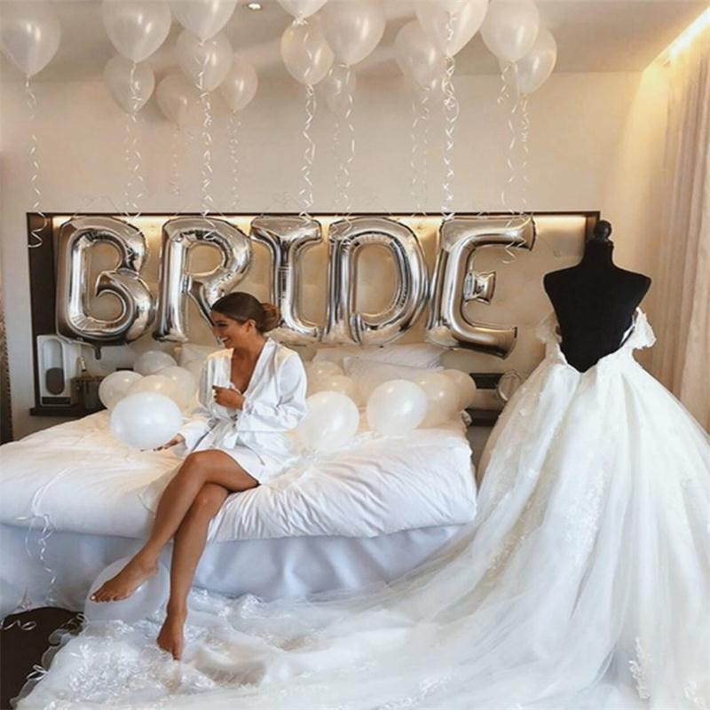 1 buc. 30 inch litera de mireasă balon din folie de aur roz, argintiu, aur, decorare nuntă, propunere de Ziua Îndrăgostiților, cadou pentru petrecere.