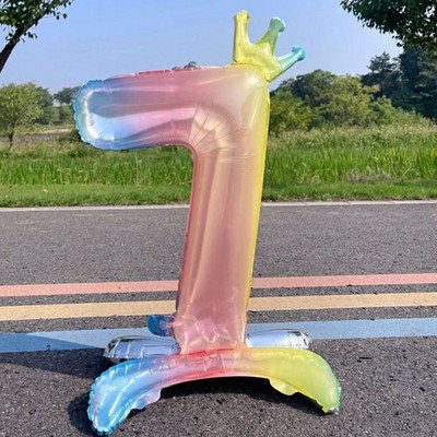 Μπαλόνια 81 εκ. Ψηφιακό ντεγκραντέ Χρώμα κορώνα Παιδιά Θα διακοσμηθεί μωρό μωρό δώρο Μπαλόνια γενεθλίων γάμου