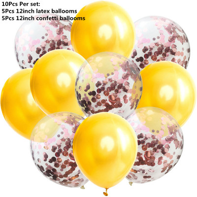 10/14 buc. Baloane metalice amestecate inimă stea auriu confetti baloane petrecere de aniversare decorați copii adulți bile de aer globuri de nuntă