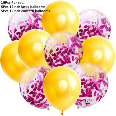 10/14 buc. Baloane metalice amestecate inimă stea auriu confetti baloane petrecere de aniversare decorați copii adulți bile de aer globuri de nuntă