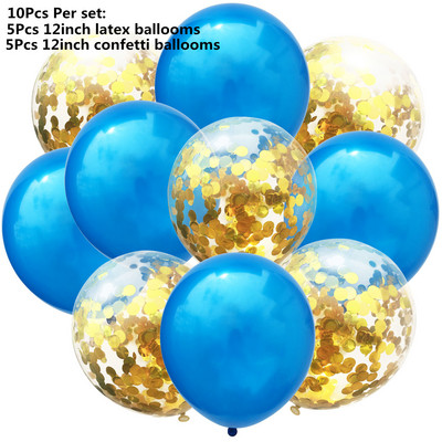 10/14 buc. Baloane metalice amestecate inimă stea auriu confetti baloane petrecere de aniversare decorați copii adulți bile de aer globuri de nuntă