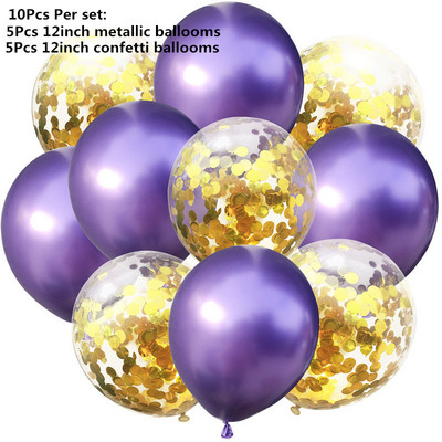 10/14 buc. Baloane metalice amestecate inimă stea auriu confetti baloane petrecere de aniversare decorați copii adulți bile de aer globuri de nuntă