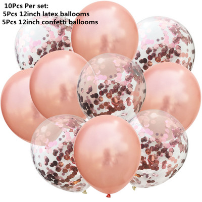 10/14 buc. Baloane metalice amestecate inimă stea auriu confetti baloane petrecere de aniversare decorați copii adulți bile de aer globuri de nuntă