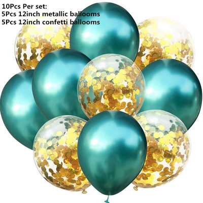 10/14 buc. Baloane metalice amestecate inimă stea auriu confetti baloane petrecere de aniversare decorați copii adulți bile de aer globuri de nuntă