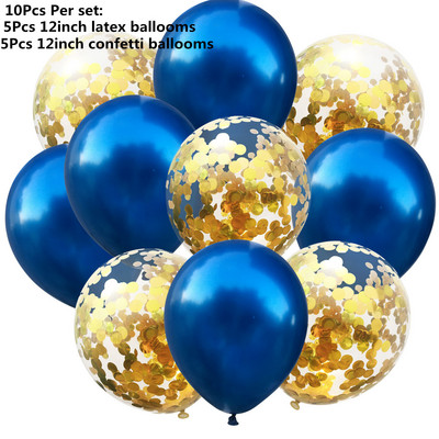 10/14 buc. Baloane metalice amestecate inimă stea auriu confetti baloane petrecere de aniversare decorați copii adulți bile de aer globuri de nuntă