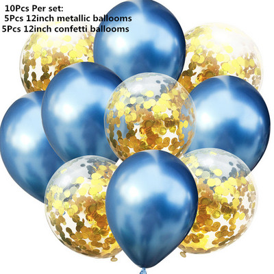 10/14 buc. Baloane metalice amestecate inimă stea auriu confetti baloane petrecere de aniversare decorați copii adulți bile de aer globuri de nuntă