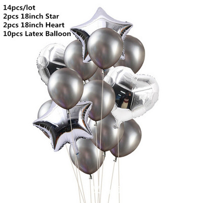 10/14 buc. Baloane metalice amestecate inimă stea auriu confetti baloane petrecere de aniversare decorați copii adulți bile de aer globuri de nuntă