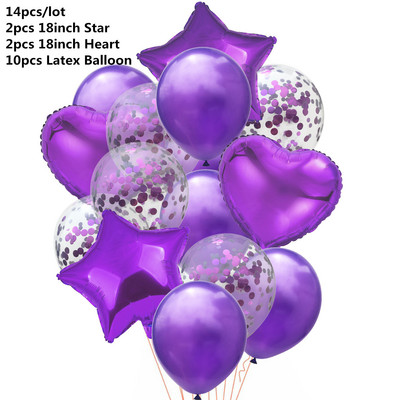 10/14 buc. Baloane metalice amestecate inimă stea auriu confetti baloane petrecere de aniversare decorați copii adulți bile de aer globuri de nuntă